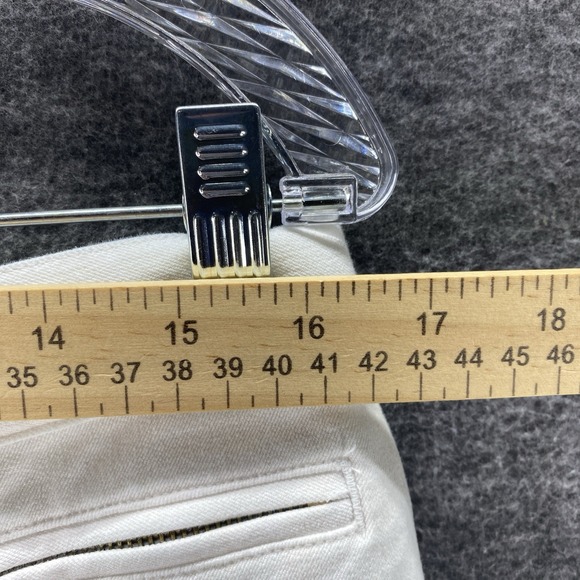 Ralph Lauren Capri Pants Womens 12 White Mid Rise Stretch‎ Hiking Zipper Pockets - Picture 4 of 11